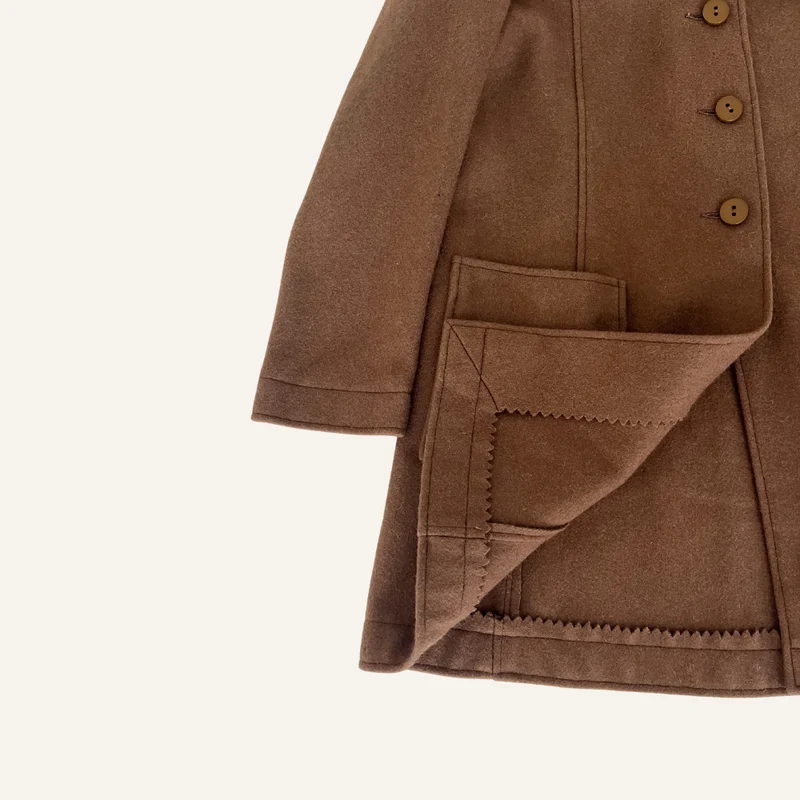 Manteau marron en laine pour enfant 12 ans - Seconde main