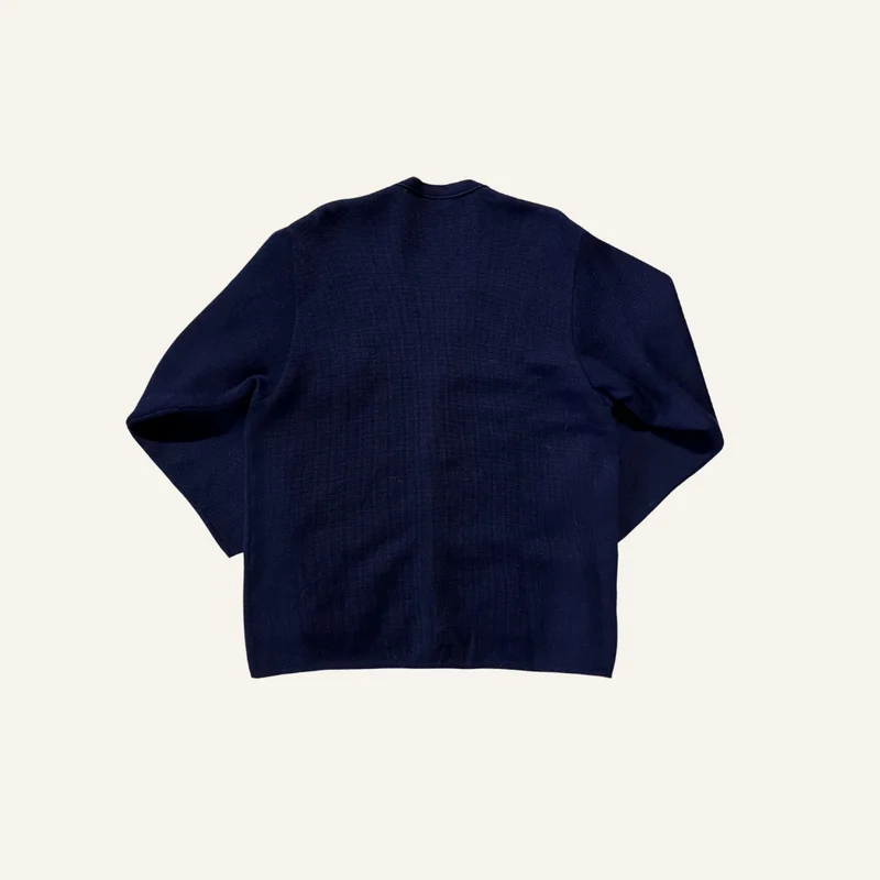 Cardigan bleu marine en laine pour femme - Seconde main