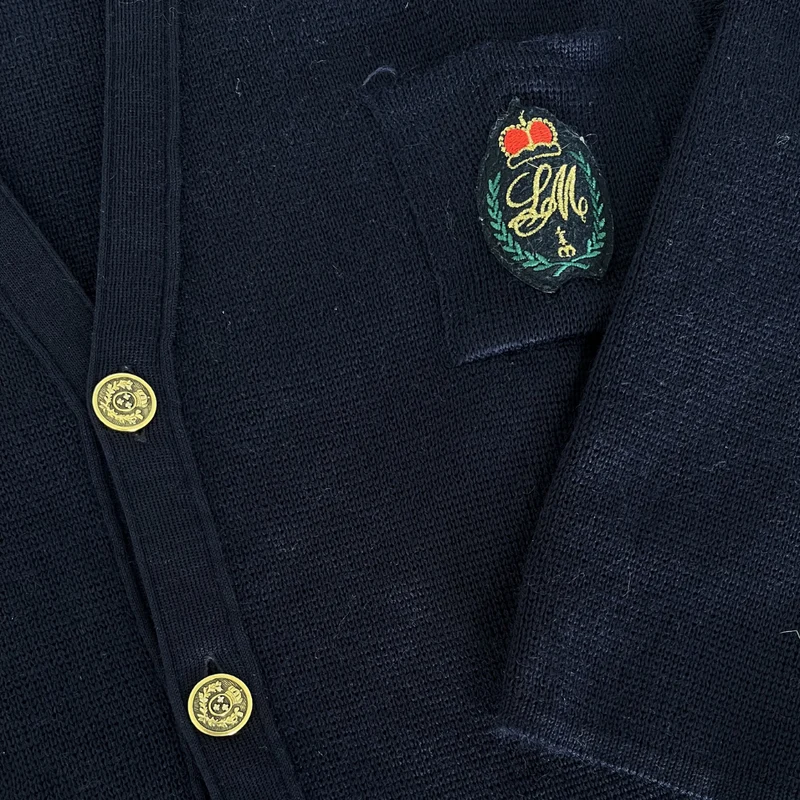 Cardigan bleu marine en laine pour femme - Seconde main