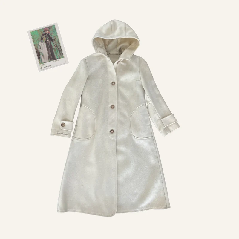 Manteau écru à capuche pour enfant - Seconde main