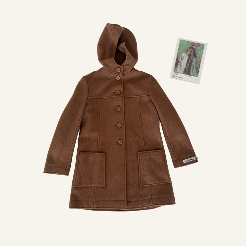 Manteau marron en laine pour enfant 9 ans - Seconde main