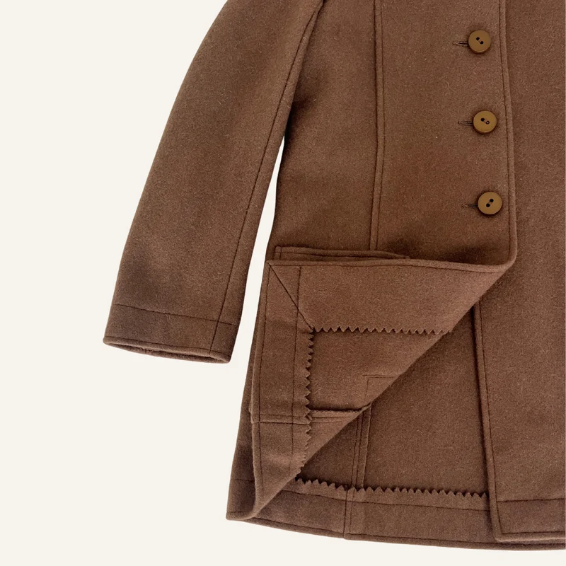 Manteau marron en laine pour enfant 9 ans - Seconde main