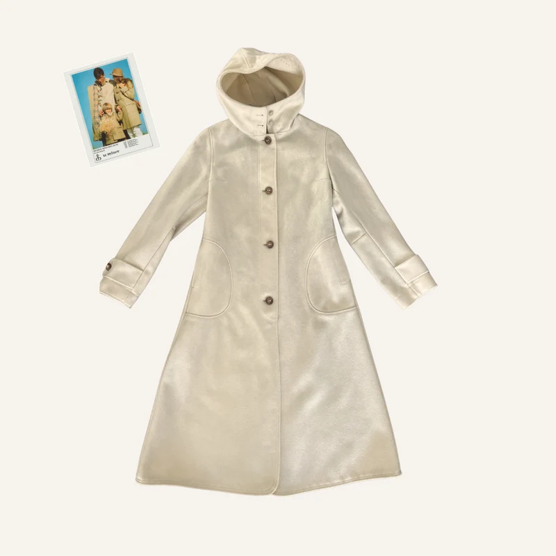 Manteau écru à capuche pour enfant 14 ans - Seconde main