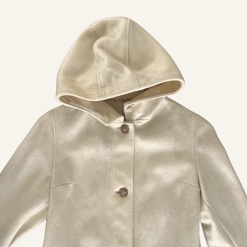 Manteau écru à capuche pour enfant 14 ans - Seconde main