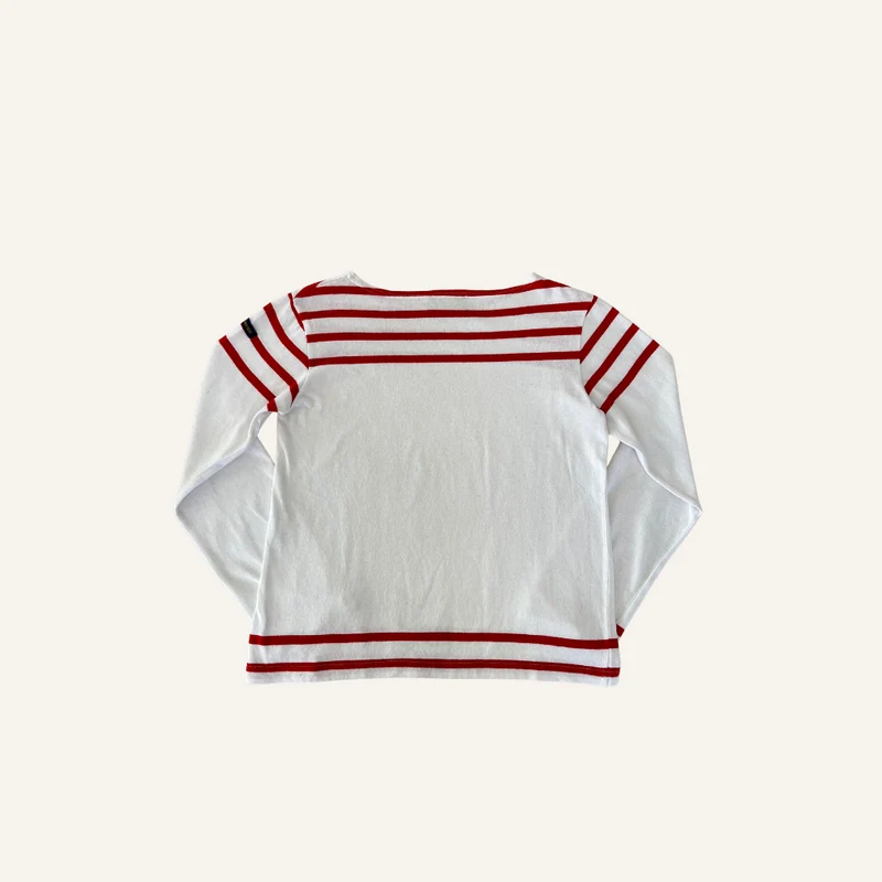 Marinière blanche et rouge pour femme - Seconde main