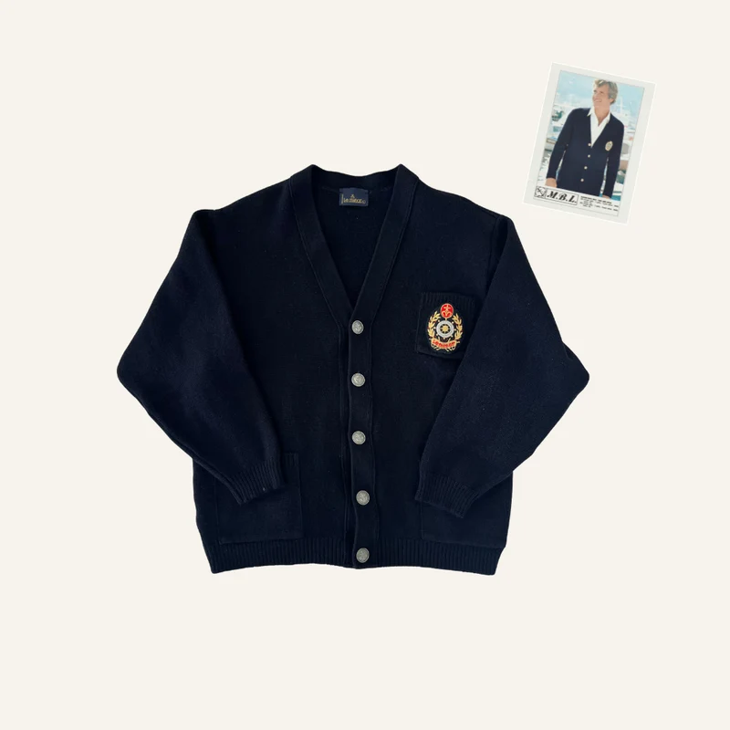 Cardigan bleu marine en laine - Seconde main