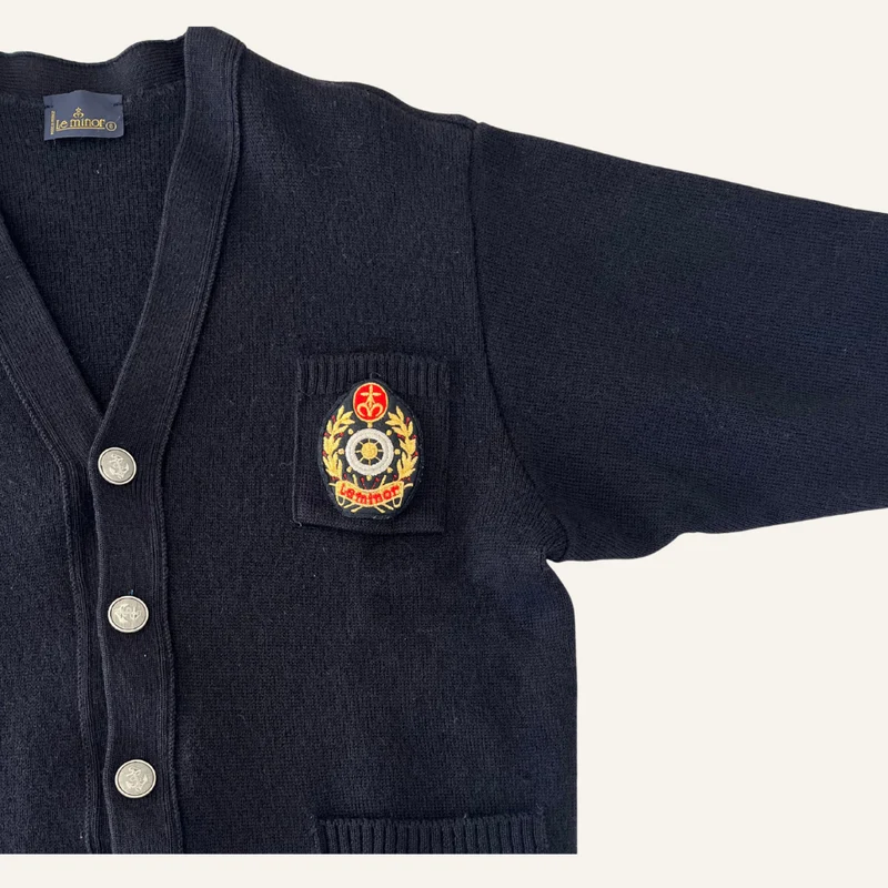 Cardigan bleu marine en laine - Seconde main