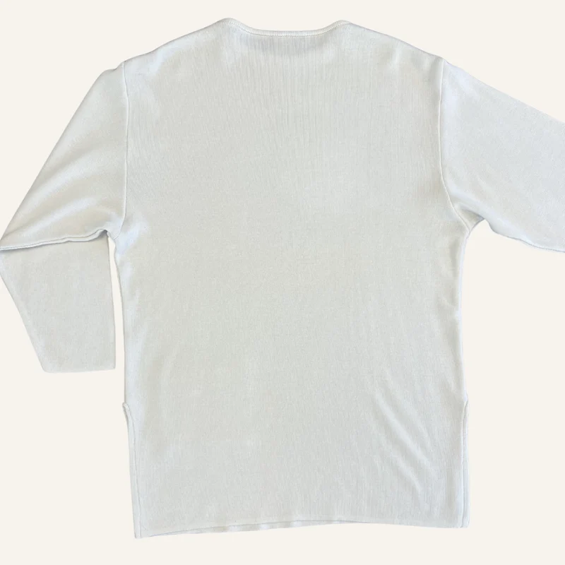 Pull écru col rond en laine pour femme - Seconde main