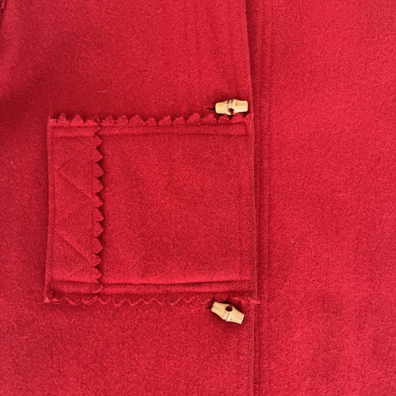 Kabig enfant rouge en drap de laine - Seconde main