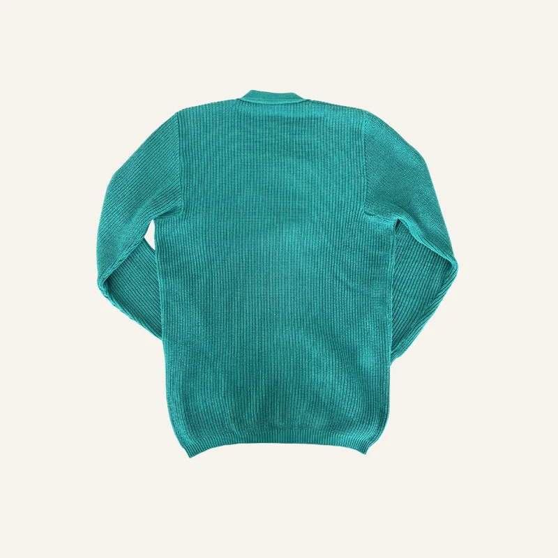 Cardigan vert à boutons dorés en laine vierge pour femme - Seconde main