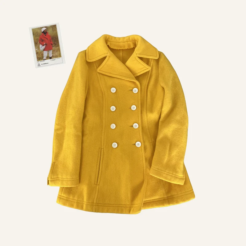 Caban jaune en drap de laine - Seconde main