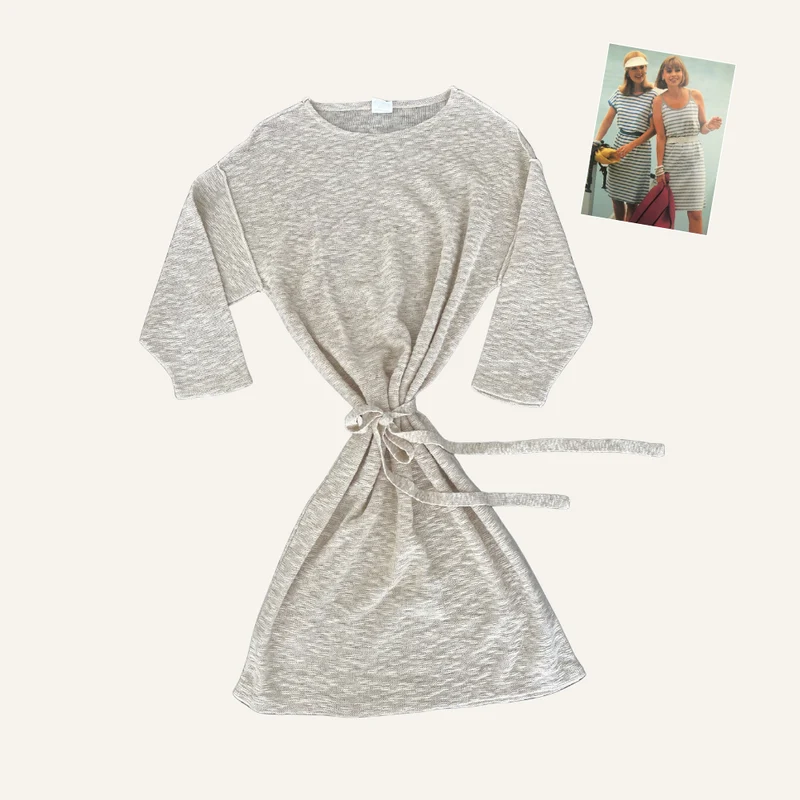 Robe écru en coton et lin pour femme - Seconde main