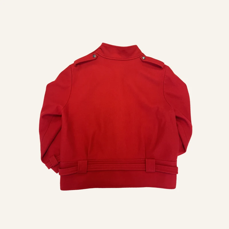 Manteau court rouge en laine pour femme - Seconde main