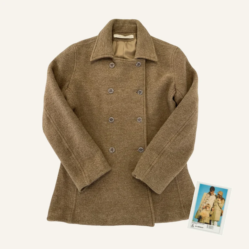 Caban marron en laine pour femme- Seconde main