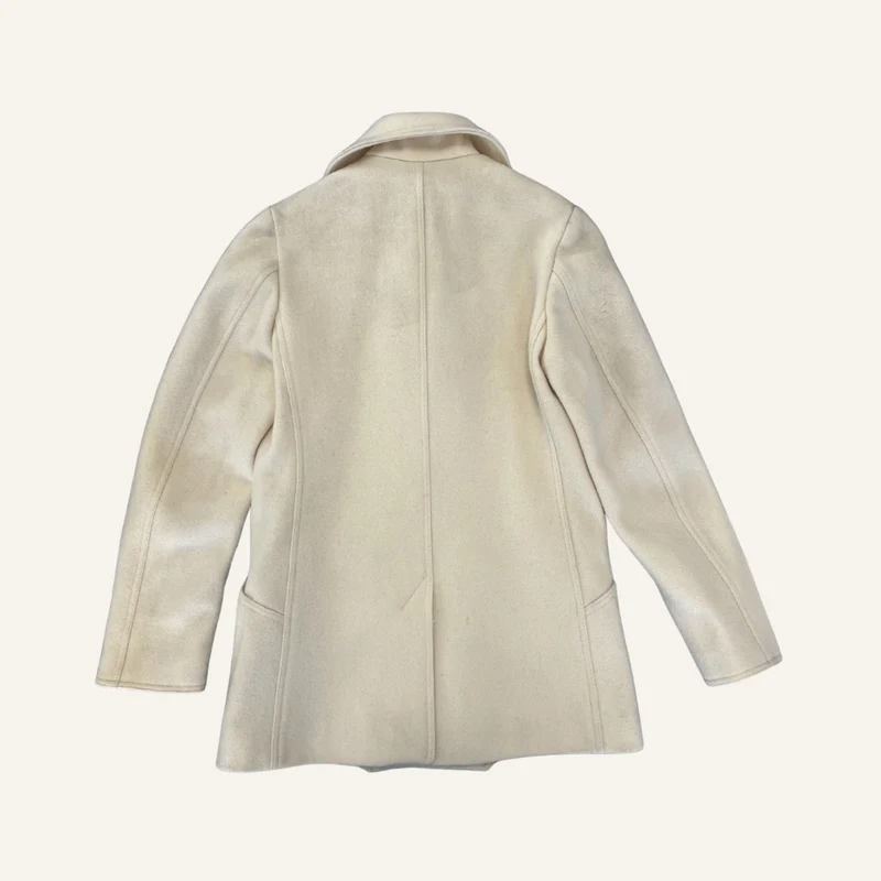 Manteau enfant écru en laine à double boutonnage - Seconde main