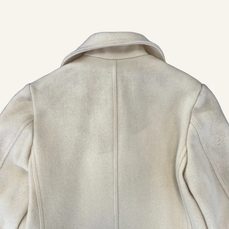 Manteau enfant écru en laine à double boutonnage - Seconde main