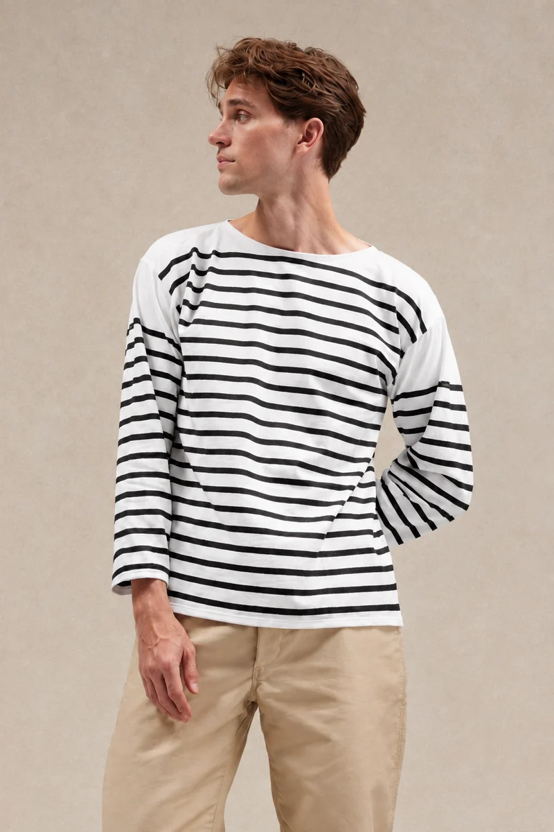 Marinière Rachel blanc et noir pour homme