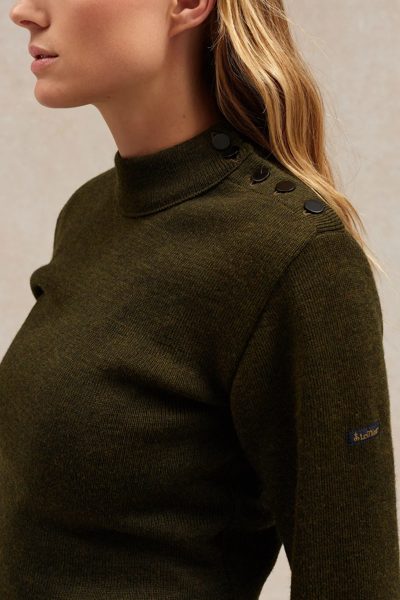 Pull marin olive pour femme