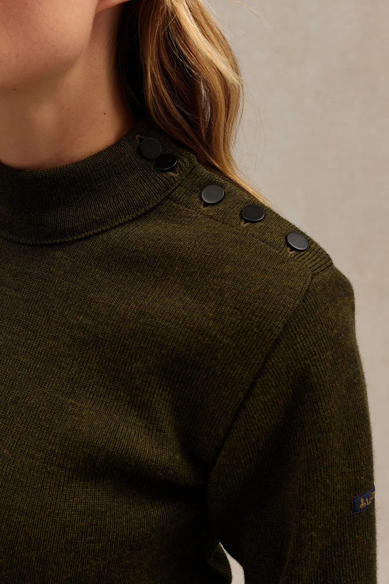 Pull marin olive pour femme