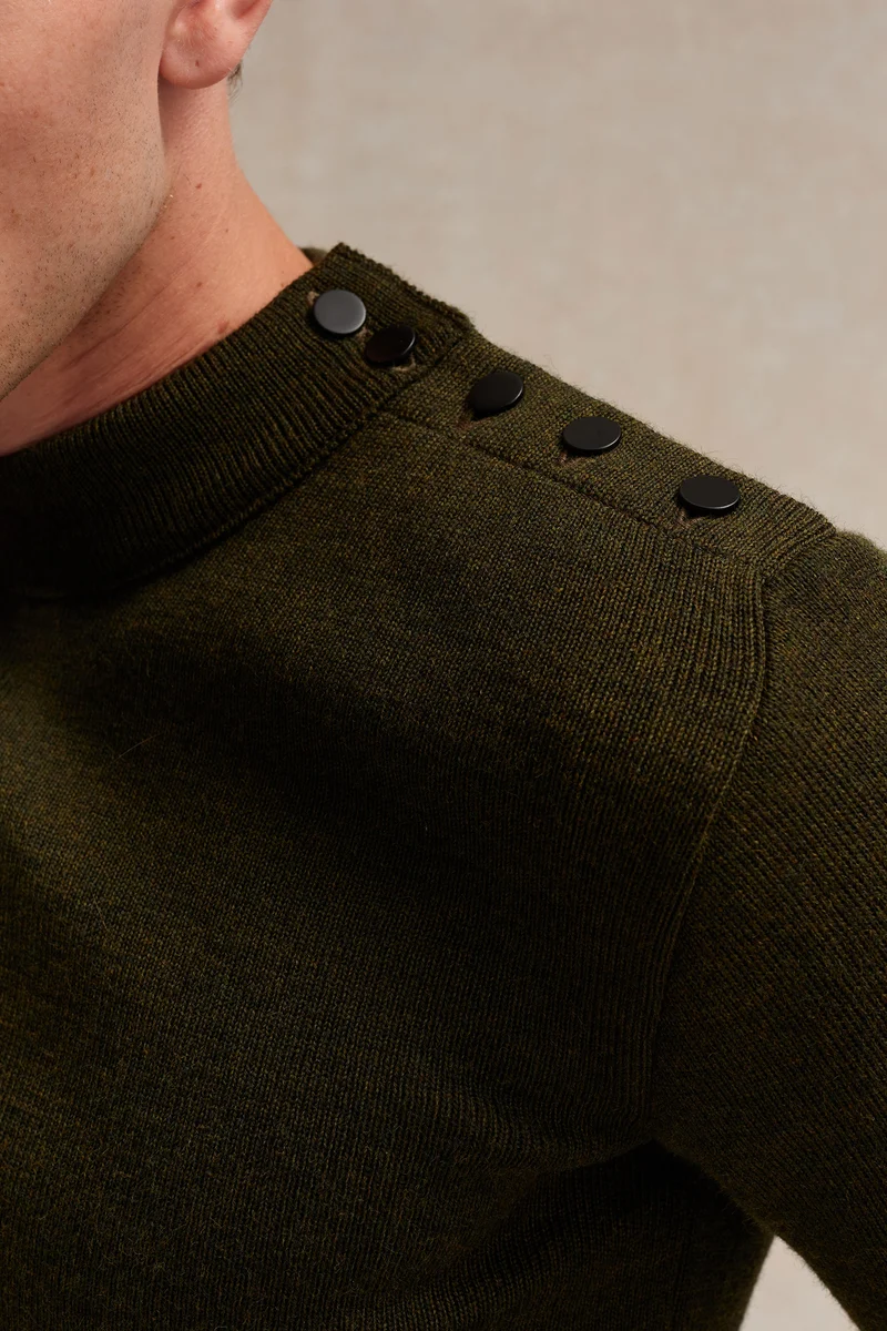 Pull marin olive pour homme