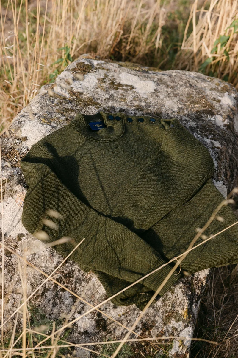 Pull marin olive pour homme