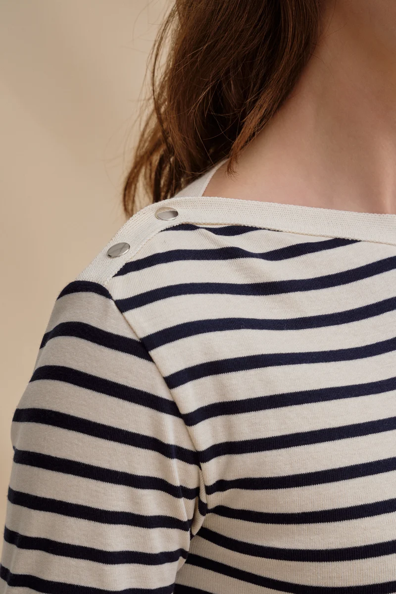 Marinière Anne écru et marine pour femme