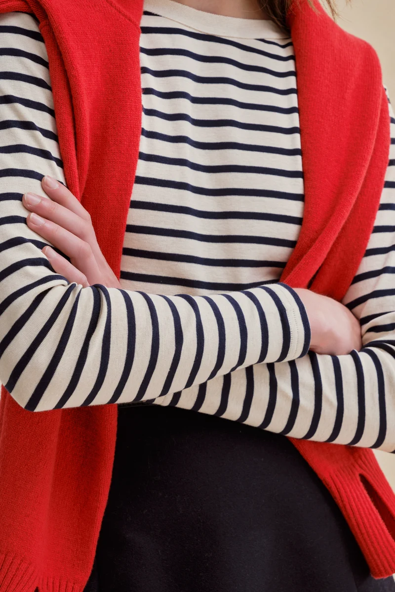 Marinière Anne écru et marine pour femme