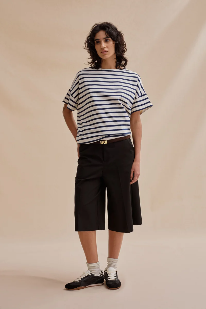 Marinière Jim oversize écru et marine pour femme
