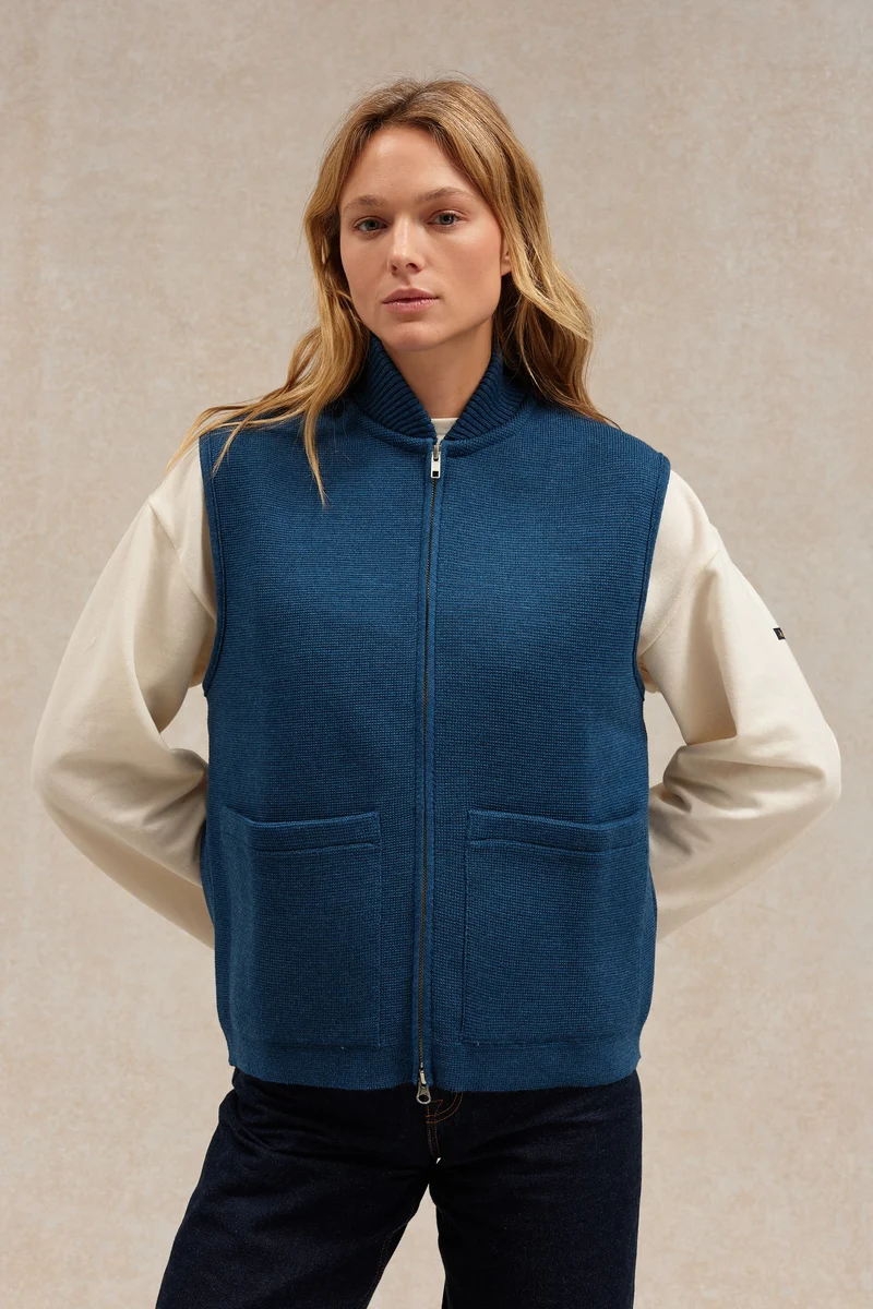 Gilet zippé denim Milano pour femme