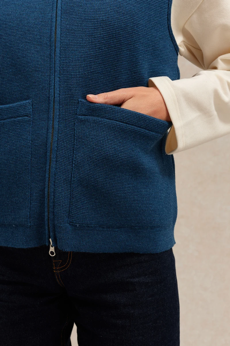 Gilet zippé denim Milano pour femme