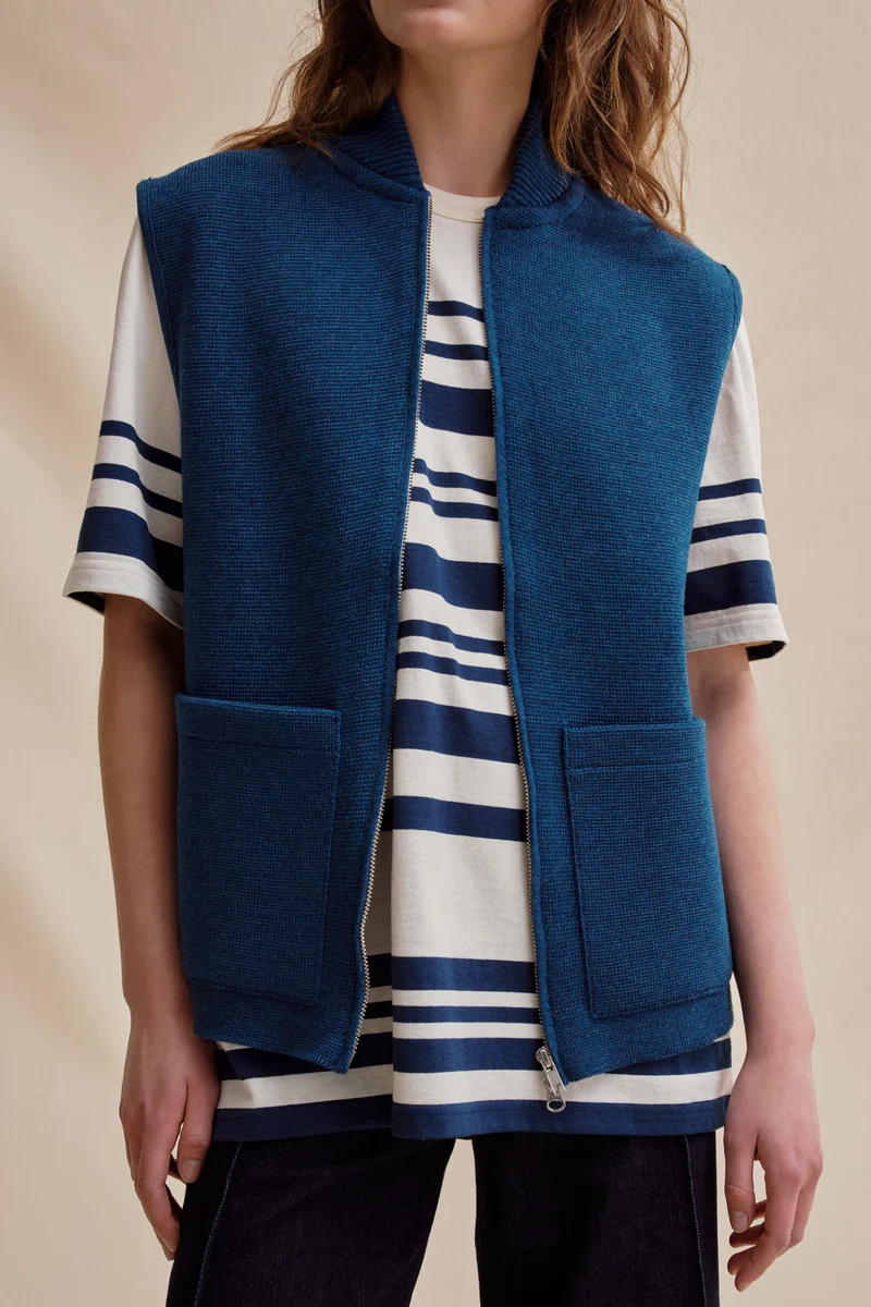 Gilet zippé denim Milano pour femme