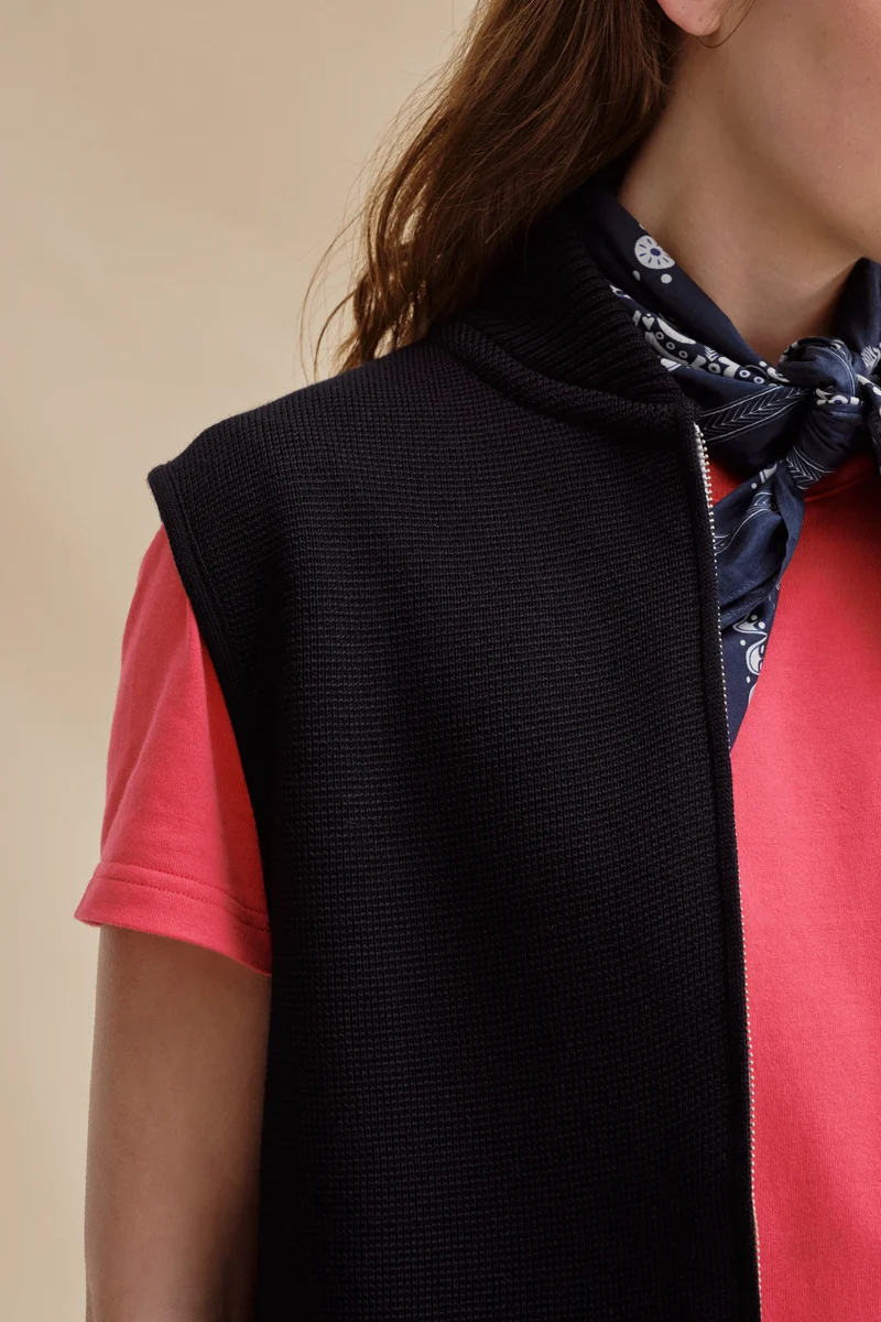 Gilet zippé marine Milano pour femme