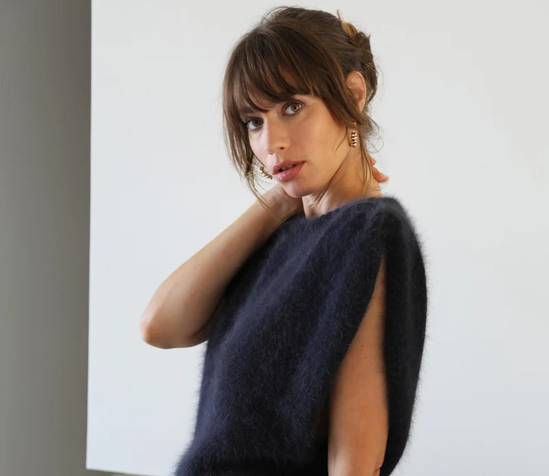 Pull Pearl à tricoter en angora.