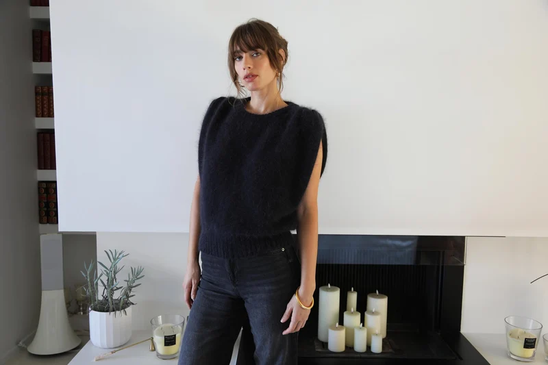 Pull Pearl à tricoter en angora.