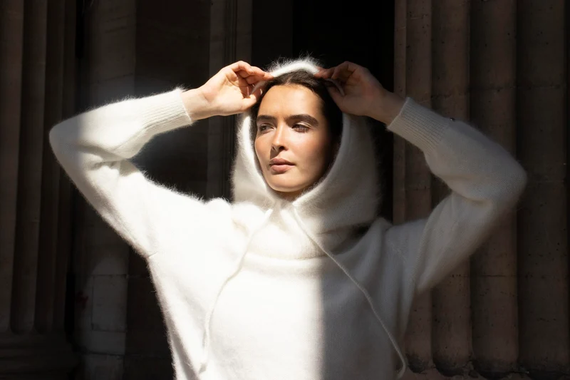 Cagoule Karina à tricoter.