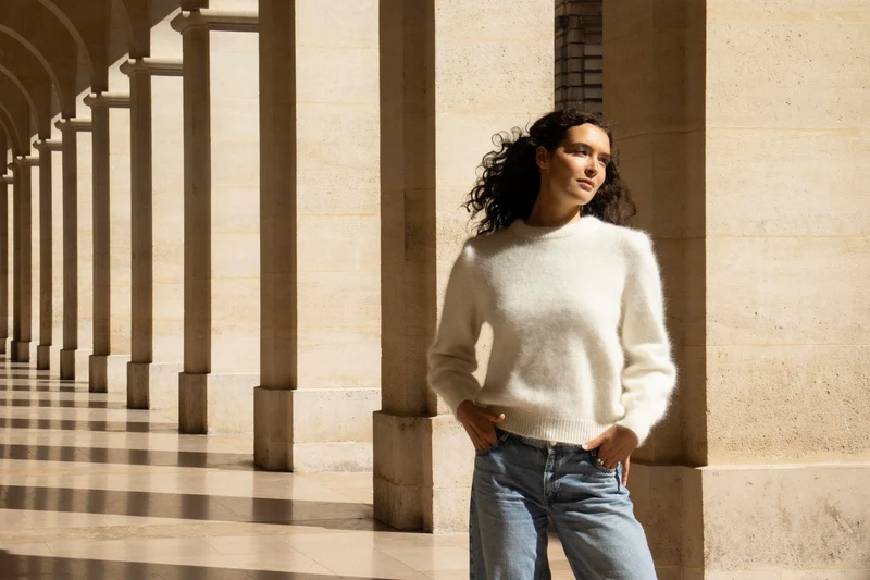 Pull Tina Angora Naturel.