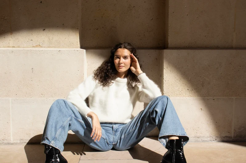 Pull Tina Angora Naturel.