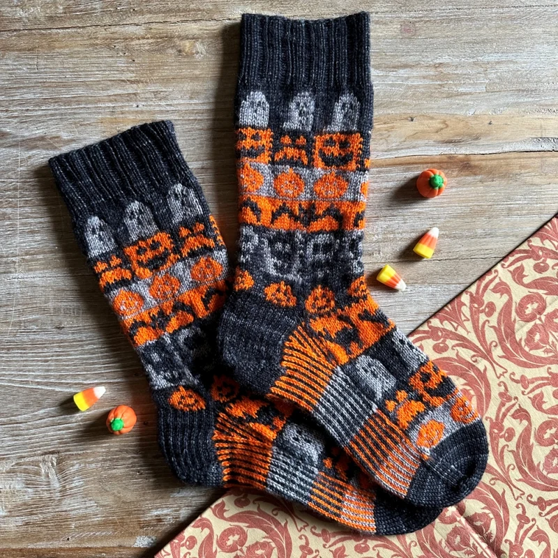 Haunted Heels Socks | Knitting Pattern and Optional Kits