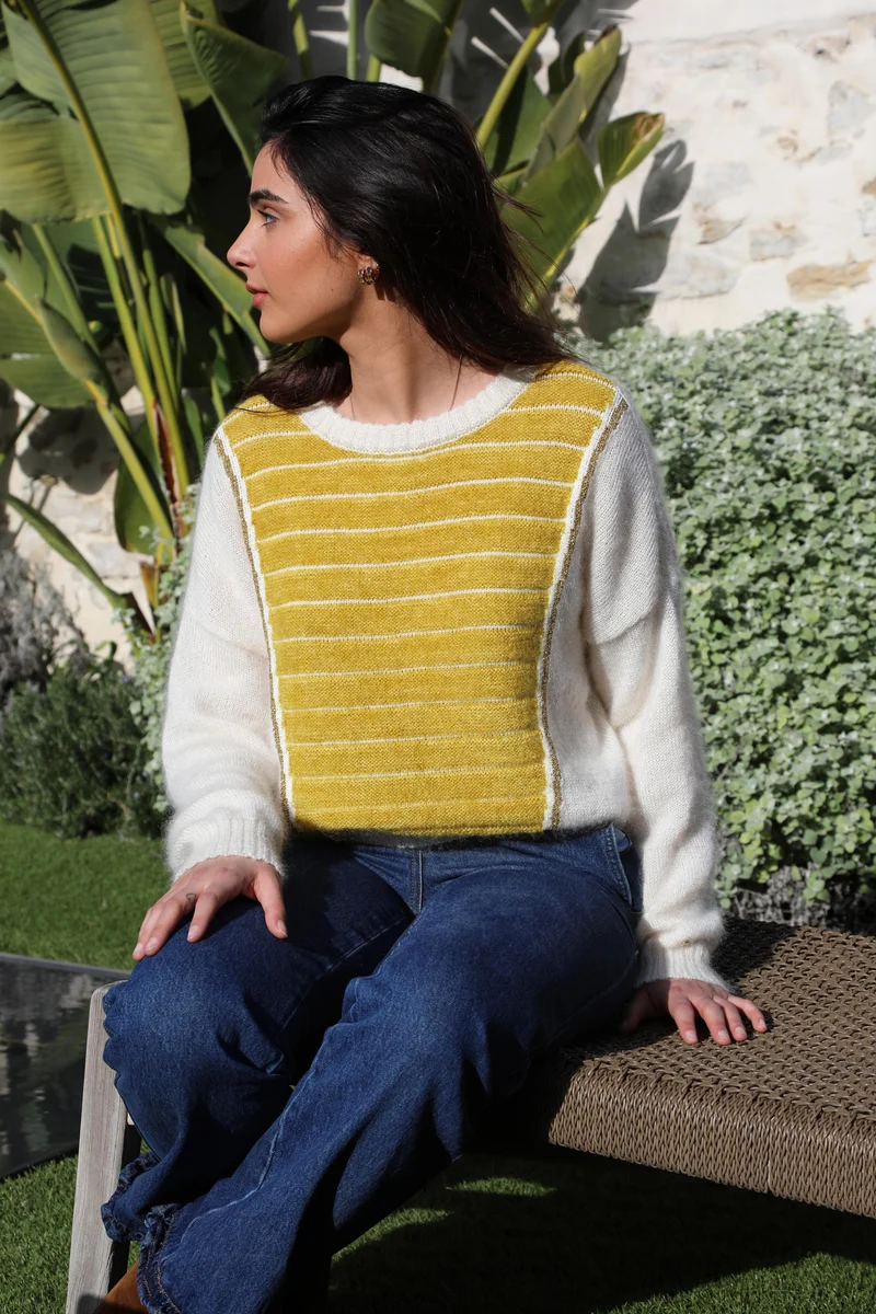 Pull Petra Naturel et Palmier