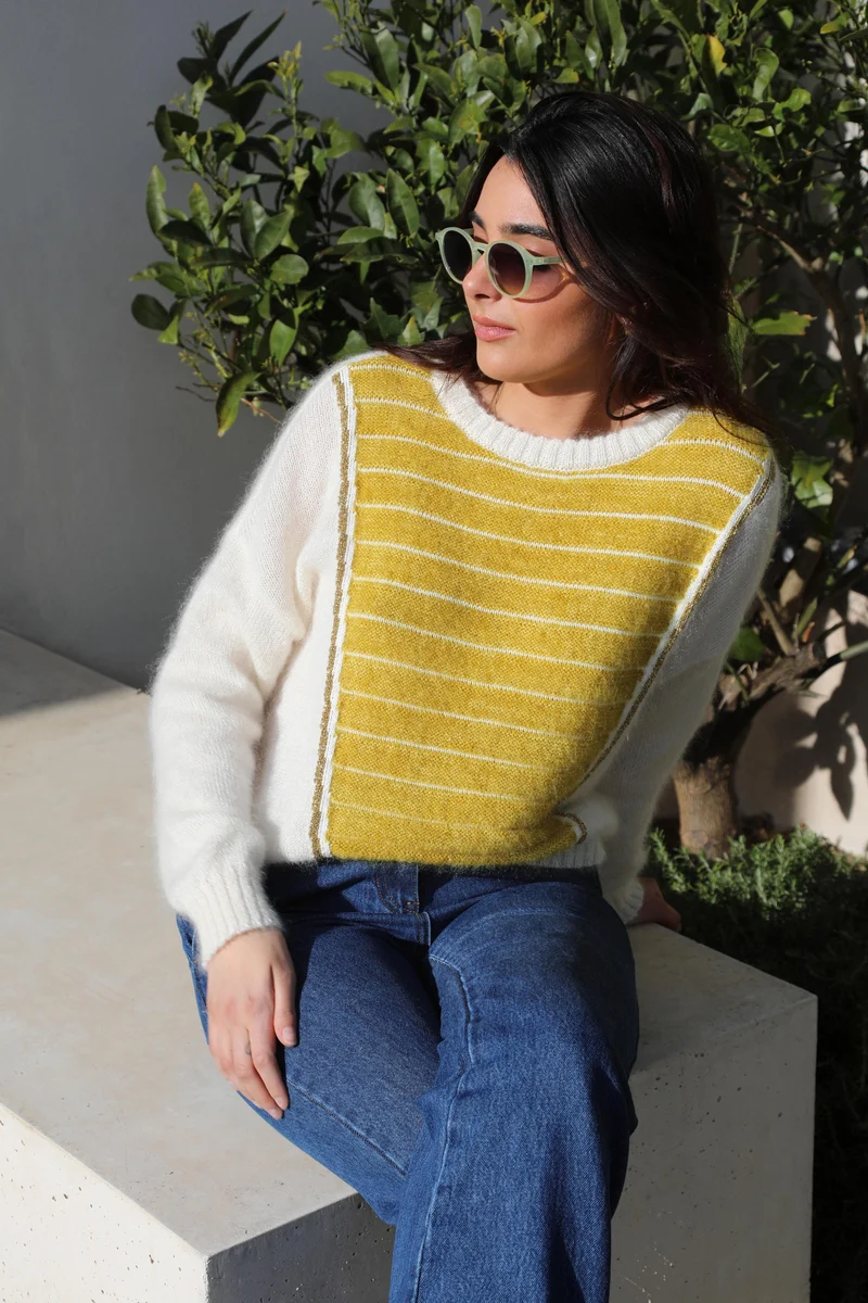 Pull Petra Naturel et Palmier