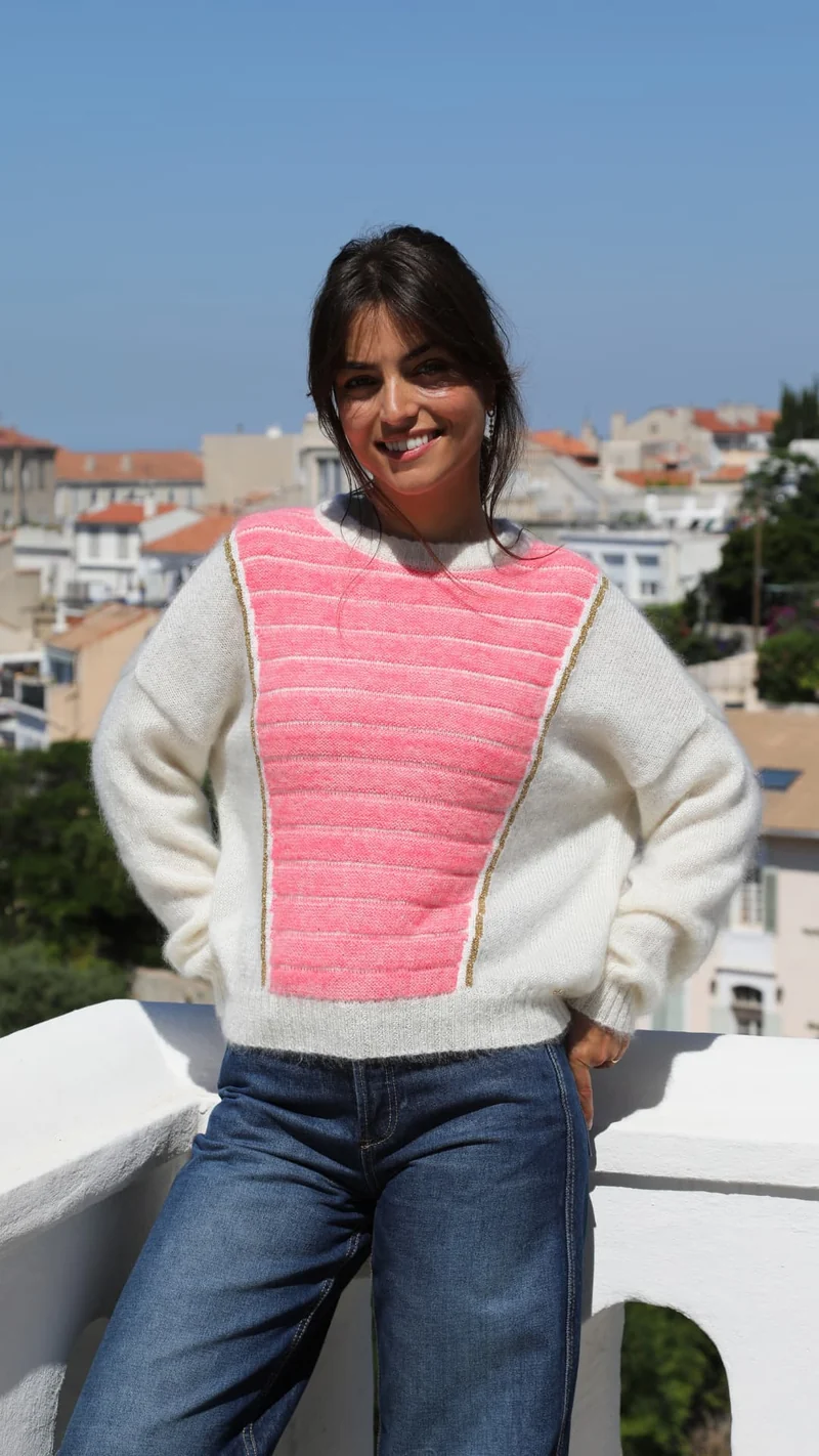 Pull Petra Naturel et Néon