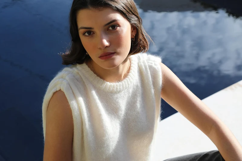 Pull Pearl à tricoter en mohair.