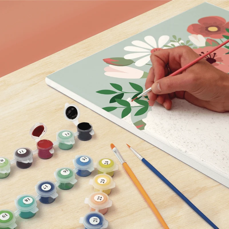 Kit peinture numéro enveloppe fleurie