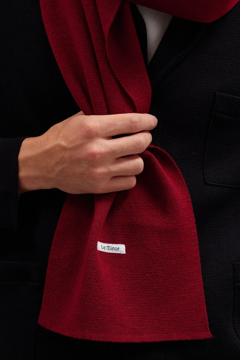 Écharpe fine mixte bordeaux en maille Milano