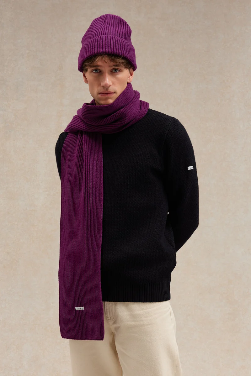 Bonnet extra doux mixte prune