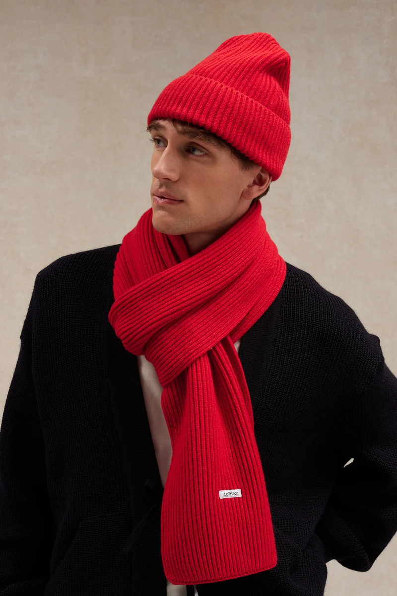 Bonnet extra doux mixte rouge