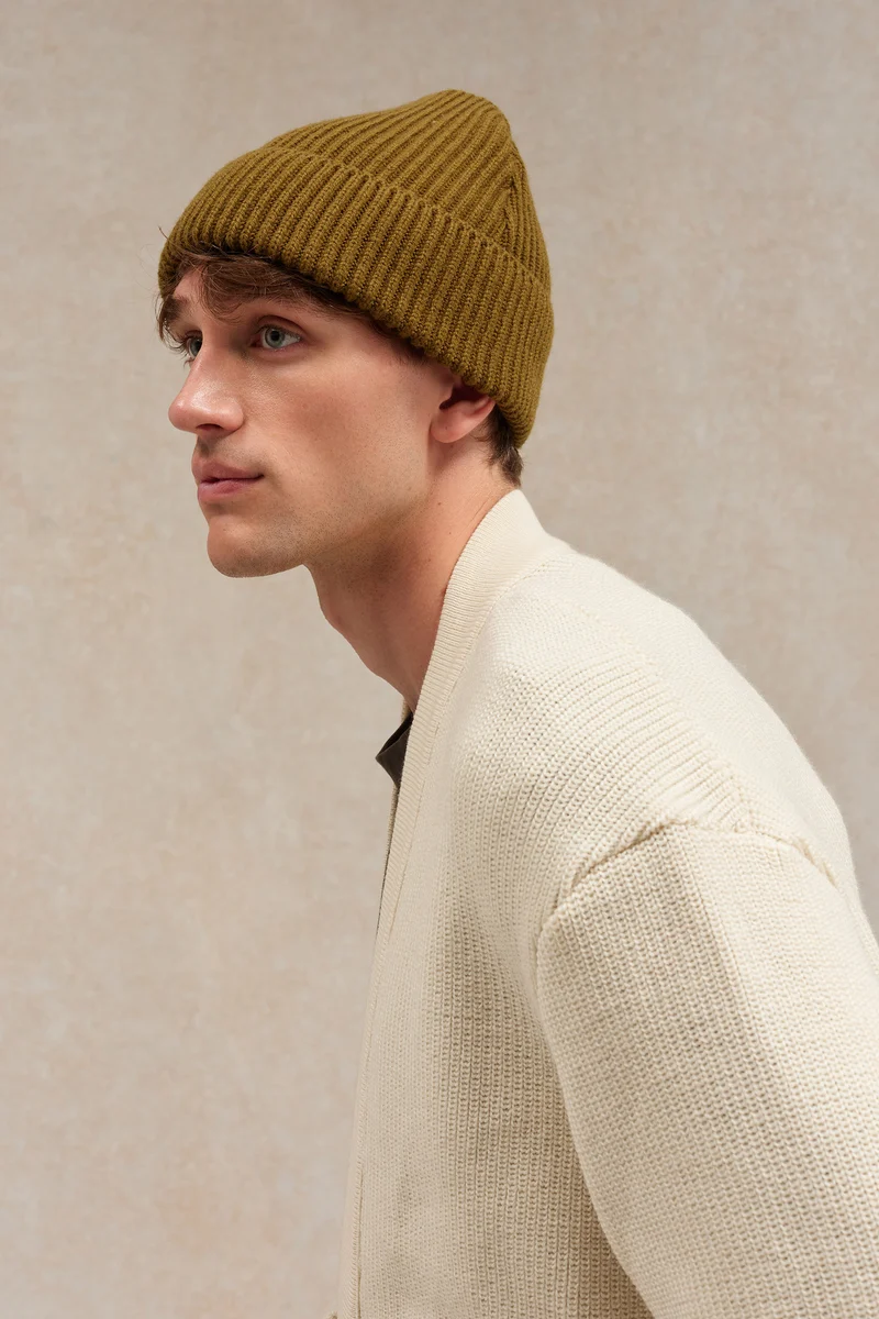 Bonnet extra doux mixte olive