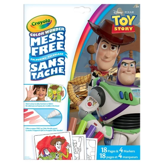 Pack of 5 color Wonder markers and 18 coloring pages Toy story 5