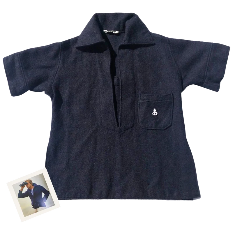 Vareuse à manches courtes bleu marine - femme - seconde main