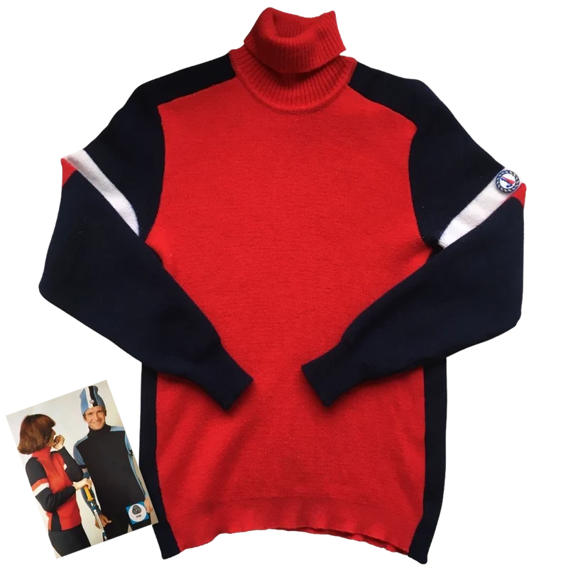 Pull col roulé ski rouge - Seconde Main